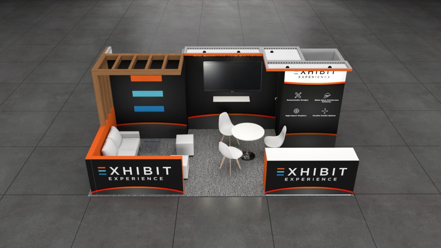 10 x 20 Affordable Trade Show Exhibit Rental Package – Option 2