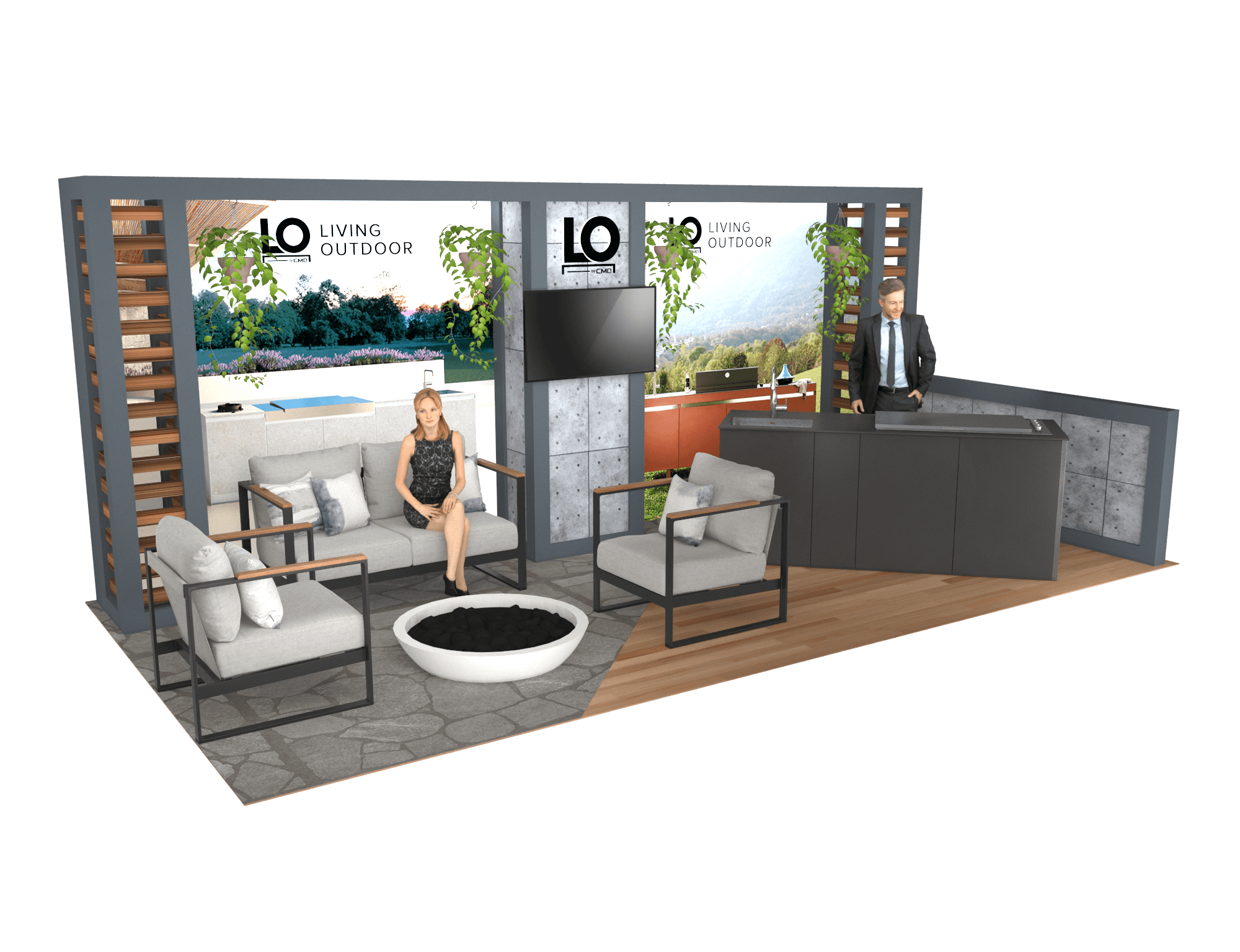 10x20 Expo Booth Rental – Modern Outdoor Living Exhibit