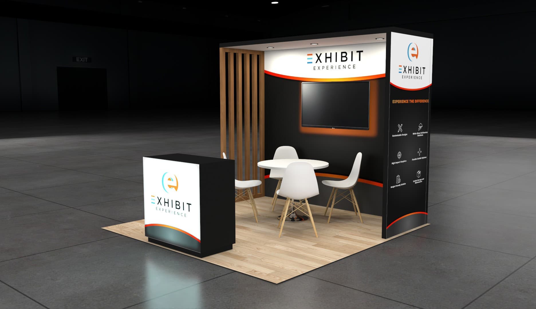 10 x 10 Affordable Trade Show Exhibit Rental Package– Option 4