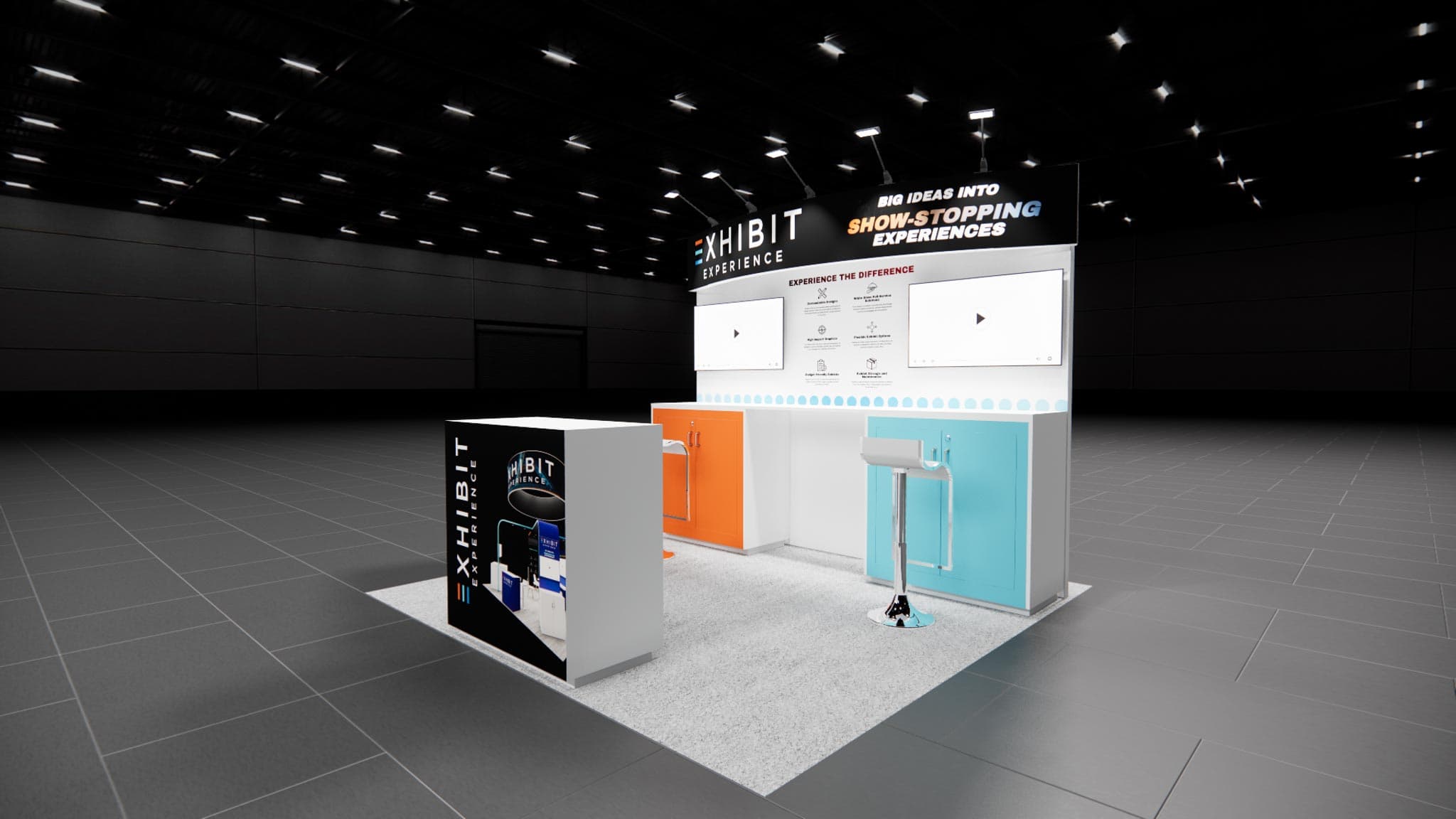 10 x 10 Affordable Trade Show Exhibit Rental Package – Option 7