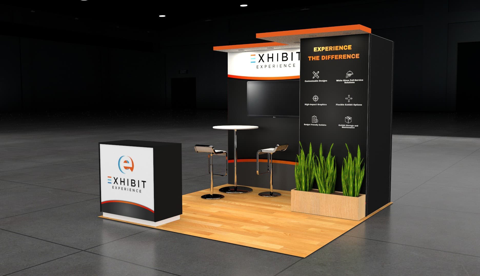 10 x 10 Affordable Trade Show Exhibit Rental Package – Option 2