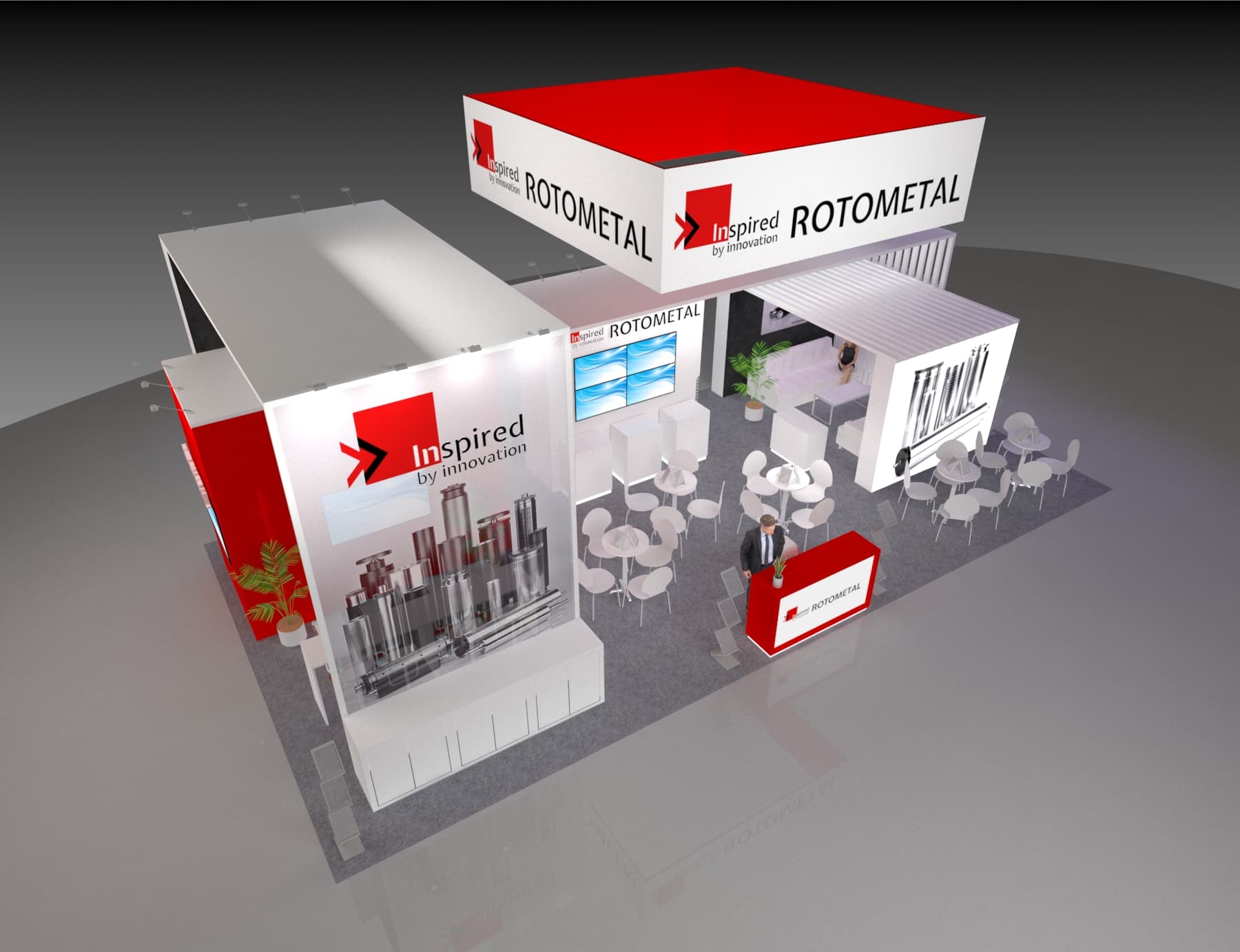 44x25 Custom Exhibit Rental for Mobile World Congress