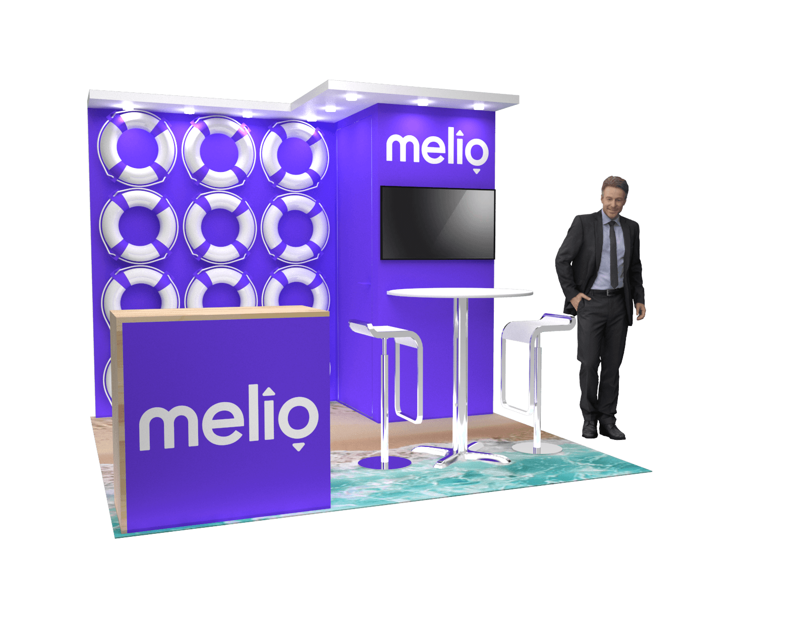10x10 Booth Rental – Sleek Island Exhibit Design
