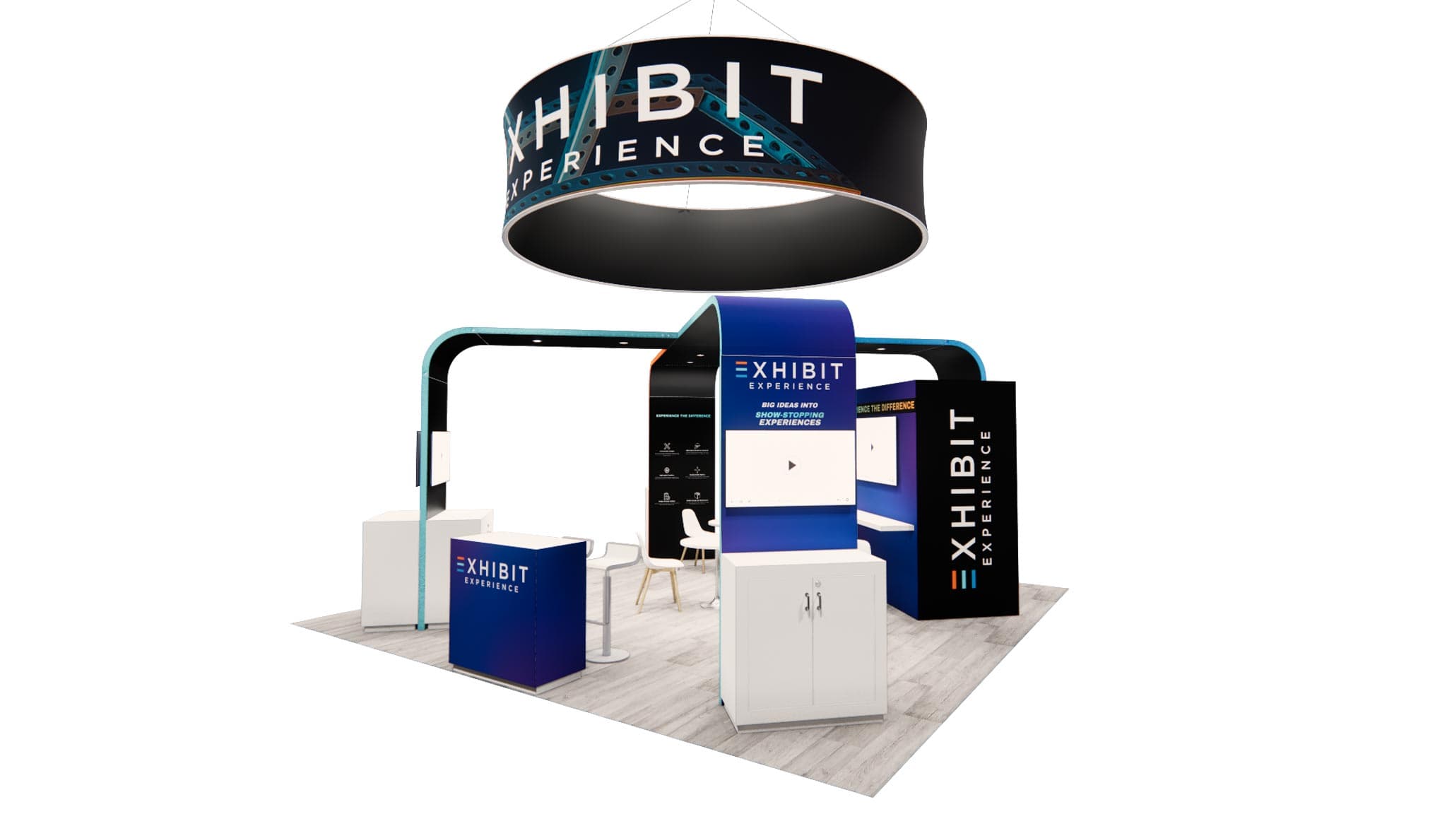 20 x 20 Affordable Trade Show Exhibit Rental Package - Option 4