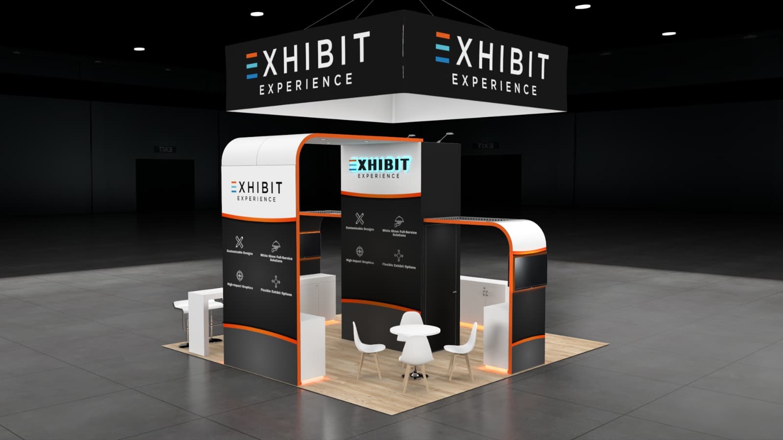 20 x 20 Affordable Trade Show Exhibit Rental Package – Option 2