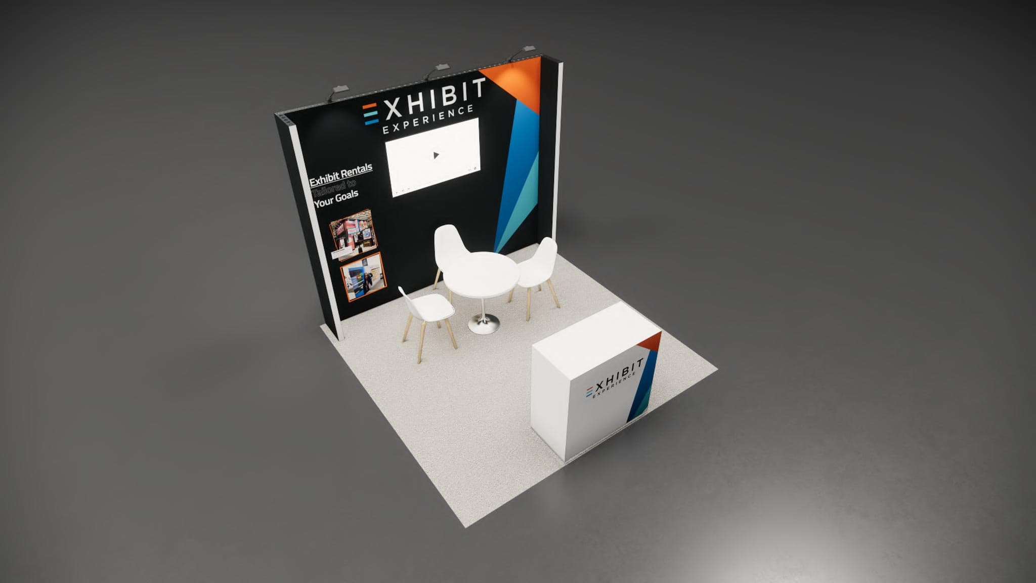 10 x 10 Affordable Trade Show Exhibit Rental Package – Option 3