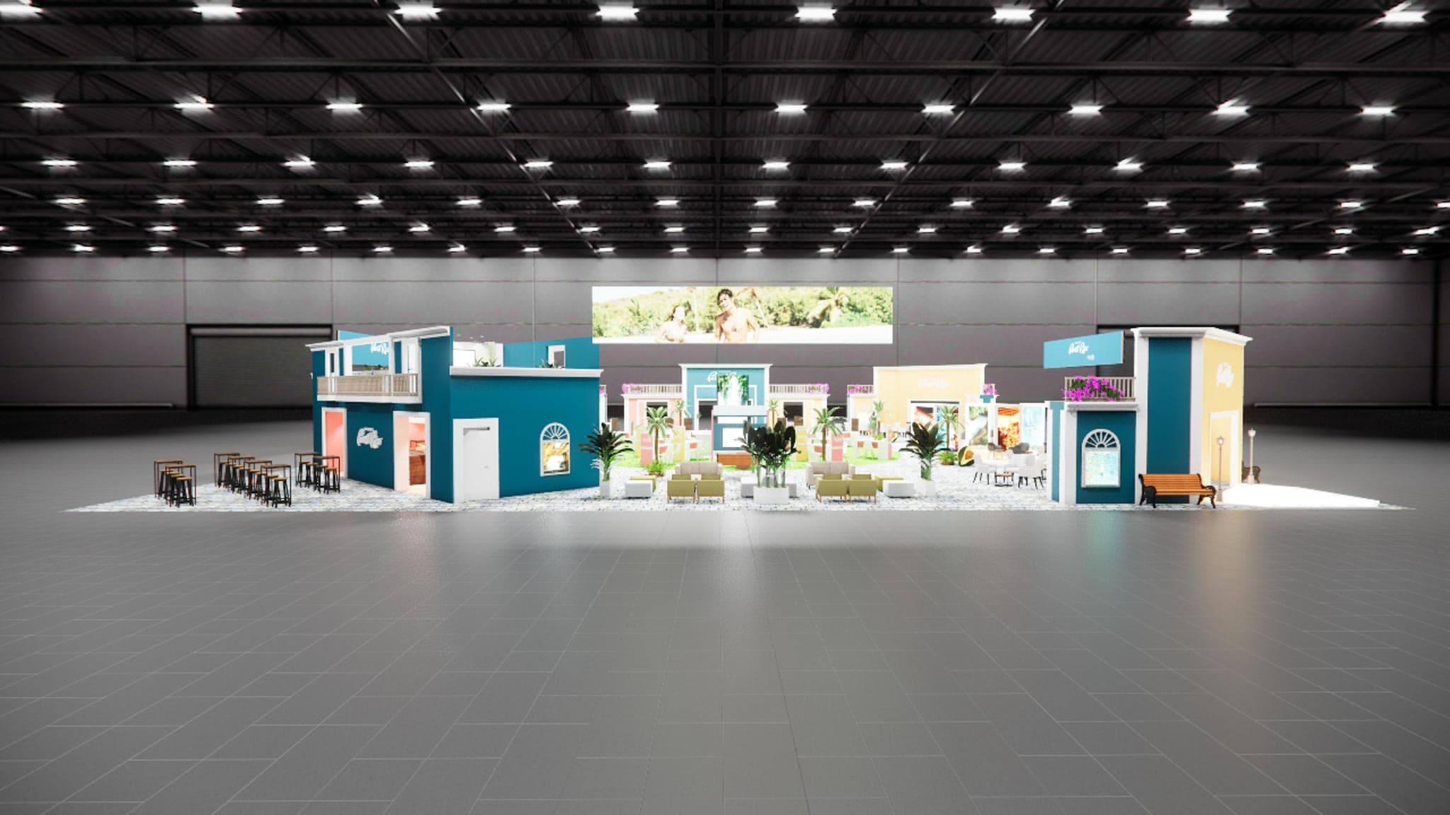 120 x 120 Double Deck Trade Show Booth Rental