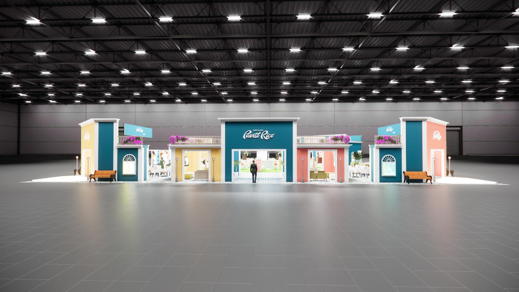 120 x 120 Double Deck Trade Show Booth Rental