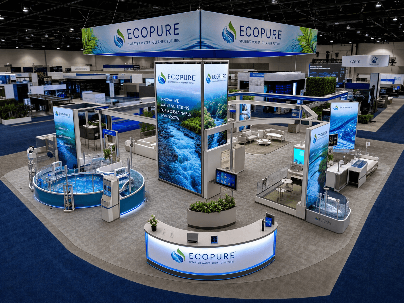 50x50 LED Screen Exhibit for WQA Convention Water Technology