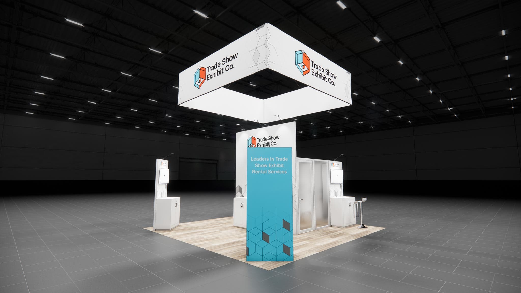 20 x 20 Island Affordable Exhibit Rental — CES, Las Vegas