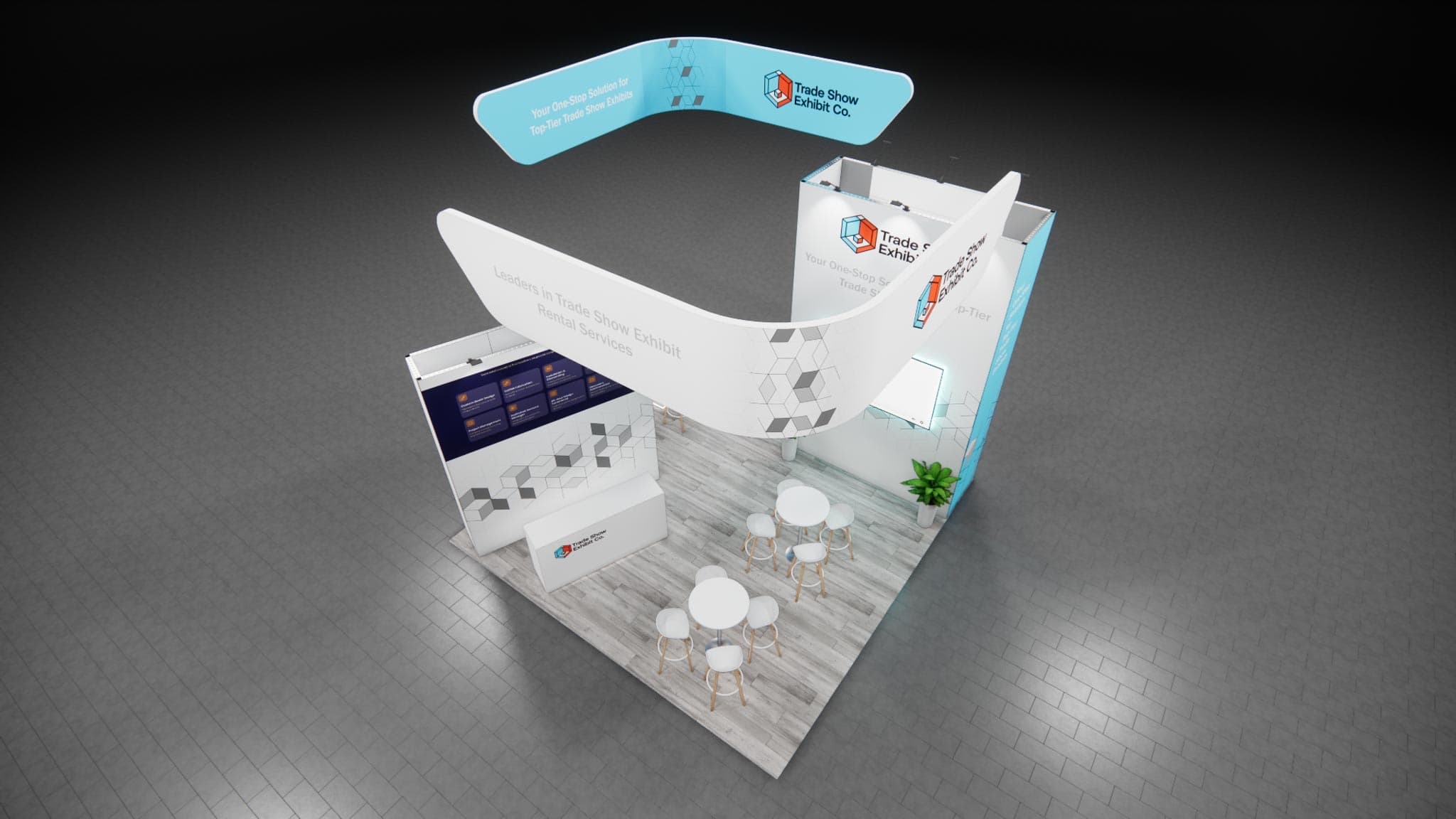 20 x 20 Island Affordable Exhibit Rental — CES, Las Vegas