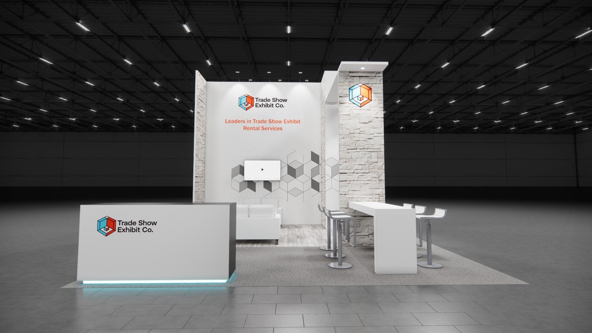 20 x 20 Island Affordable Exhibit Rental — CES, Las Vegas