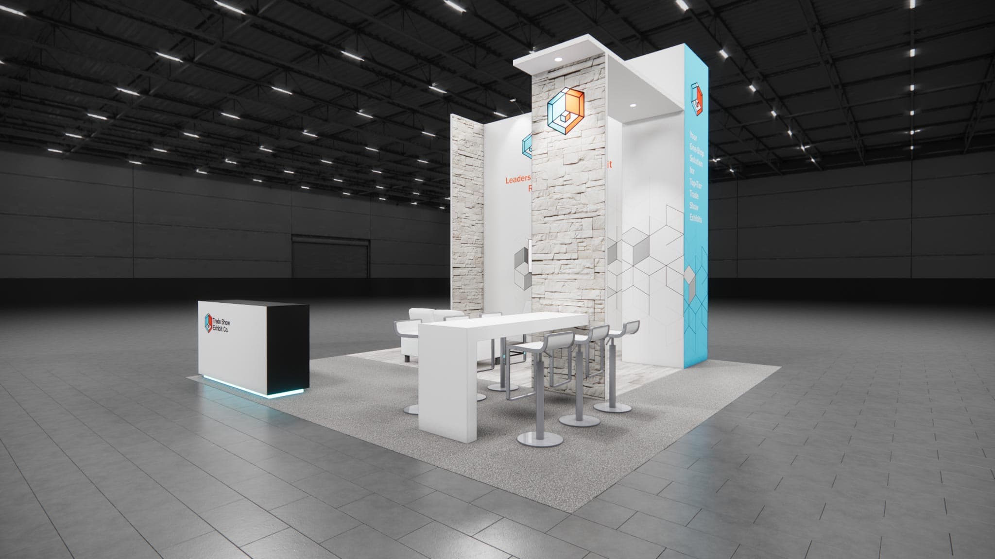 20 x 20 Island Affordable Exhibit Rental — CES, Las Vegas